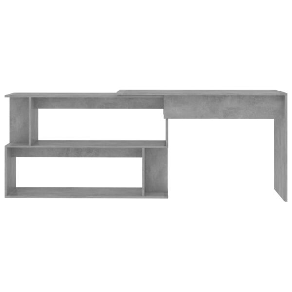 vidaXL Corner Desk Concrete Gray 78.7"x19.7"x29.9" Engineered Wood - Image 4