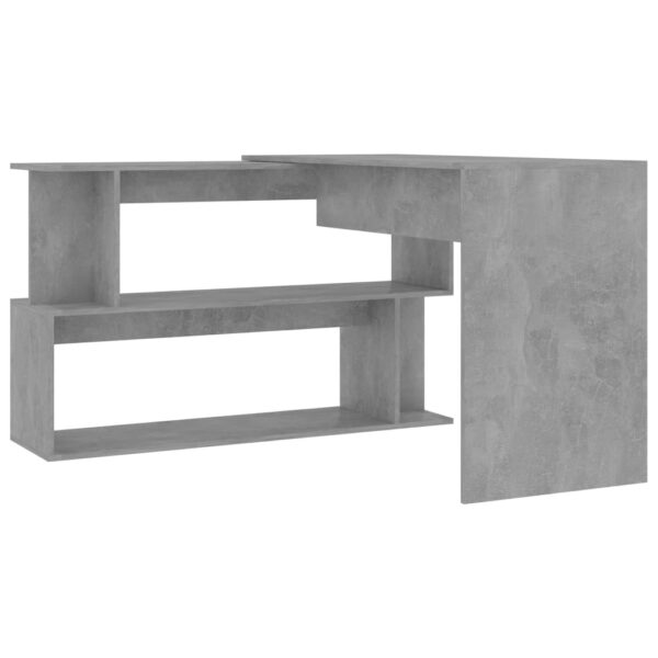 vidaXL Corner Desk Concrete Gray 78.7"x19.7"x29.9" Engineered Wood - Image 5