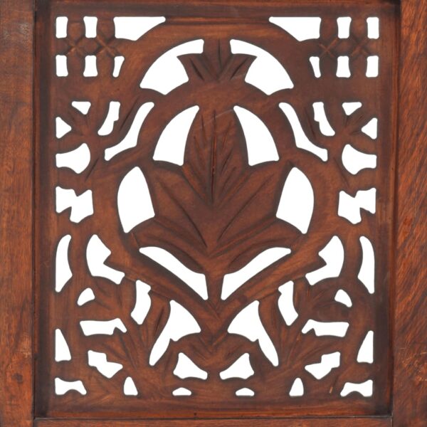 vidaXL Hand Carved 5-Panel Room Divider Brown 78.7"x65" Solid Mango Wood - Image 4