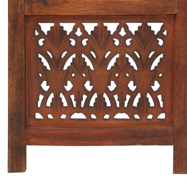 vidaXL Hand Carved 5-Panel Room Divider Brown 78.7"x65" Solid Mango Wood - Image 5