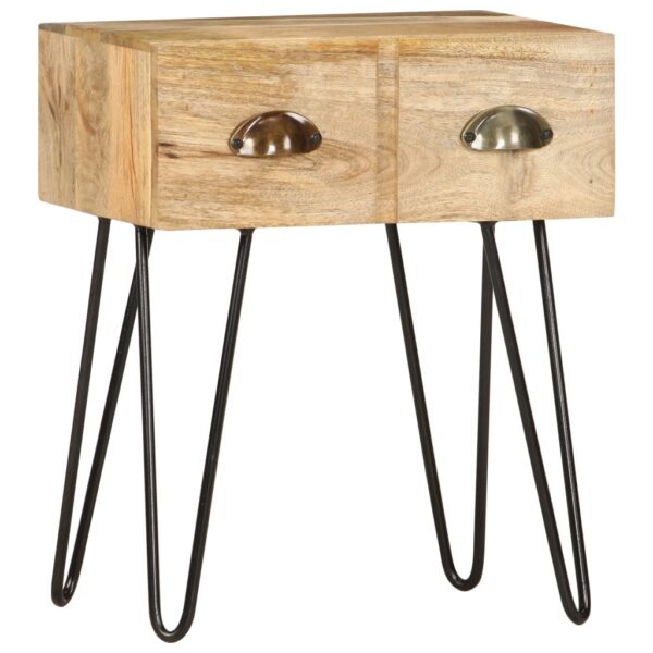 vidaXL Bedside Cabinet 15.7"x11.8"x19.7" Solid Mango Wood - Image 9