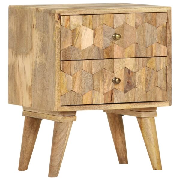 vidaXL Bedside Cabinet 15.7"x11.8"x19.7" Solid Mango Wood - Image 11