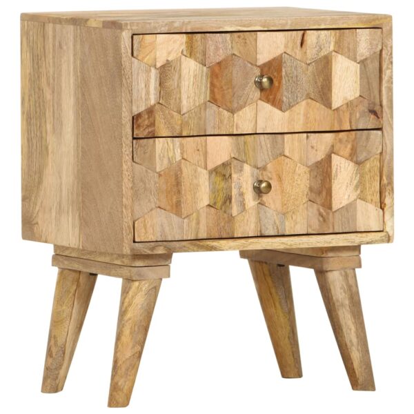 vidaXL Bedside Cabinet 15.7"x11.8"x19.7" Solid Mango Wood - Image 12