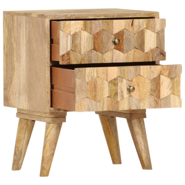 vidaXL Bedside Cabinet 15.7"x11.8"x19.7" Solid Mango Wood - Image 3