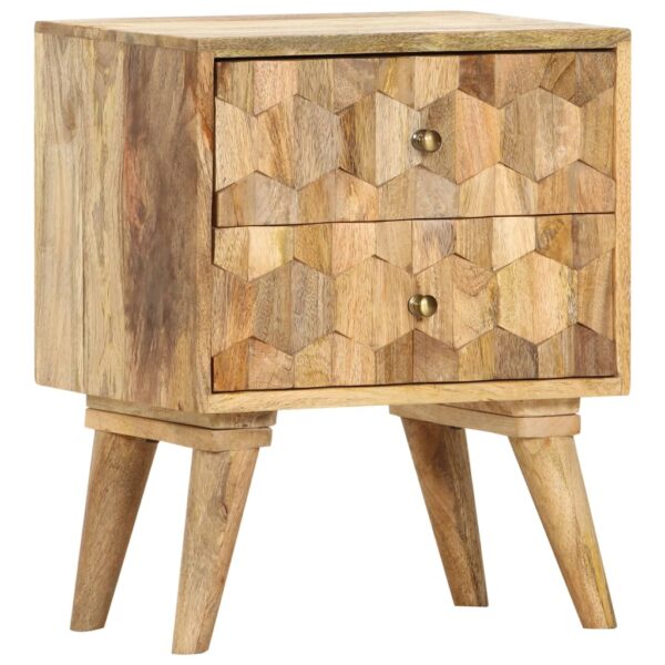 vidaXL Bedside Cabinet 15.7"x11.8"x19.7" Solid Mango Wood - Image 10