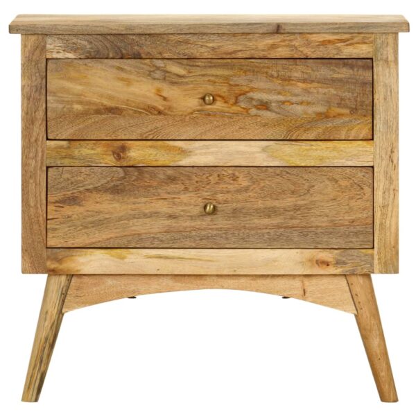 vidaXL Bedside Cabinet 25.6"x13.8"x23.6" Solid Mango Wood - Image 2