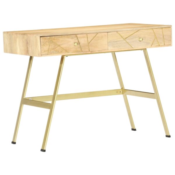 vidaXL Writing Desk with Drawers 39.4"x21.7"x29.5" Solid Mango Wood - Image 9