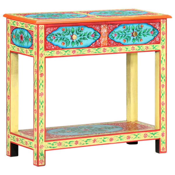 vidaXL Hand Painted Console Table 31.5"x13.8"x29.5" Solid Mango Wood - Image 11