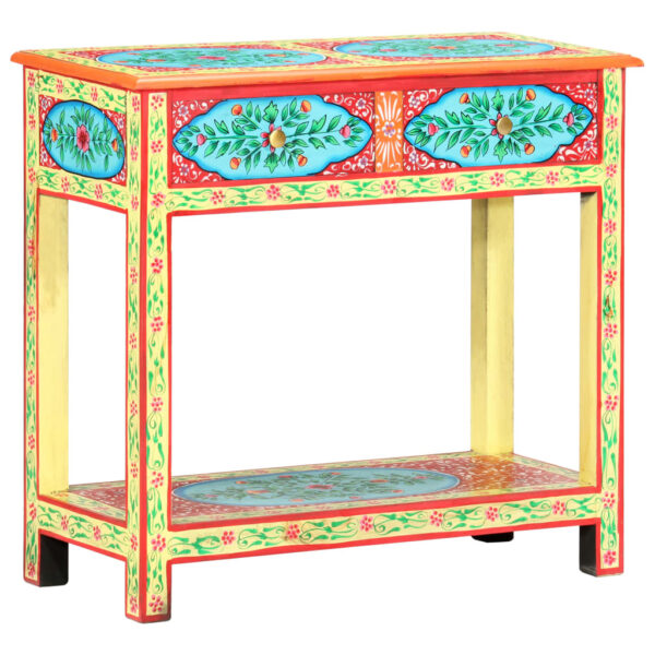 vidaXL Hand Painted Console Table 31.5"x13.8"x29.5" Solid Mango Wood - Image 12