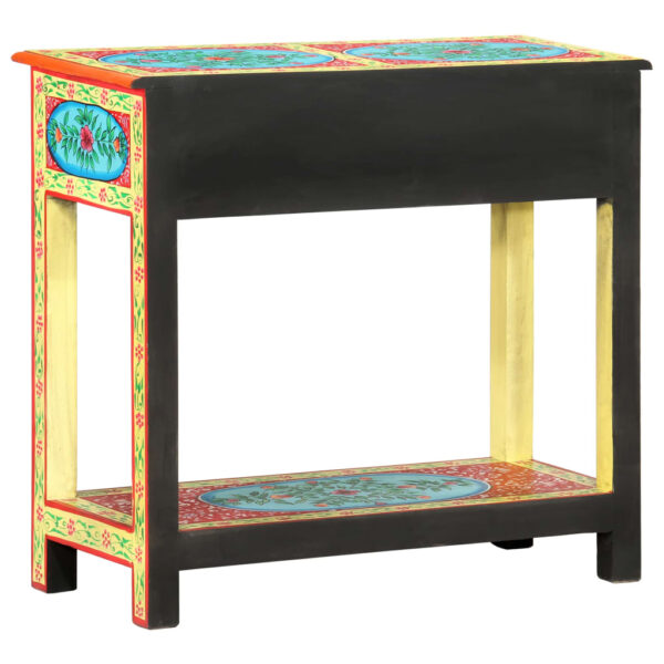 vidaXL Hand Painted Console Table 31.5"x13.8"x29.5" Solid Mango Wood - Image 4