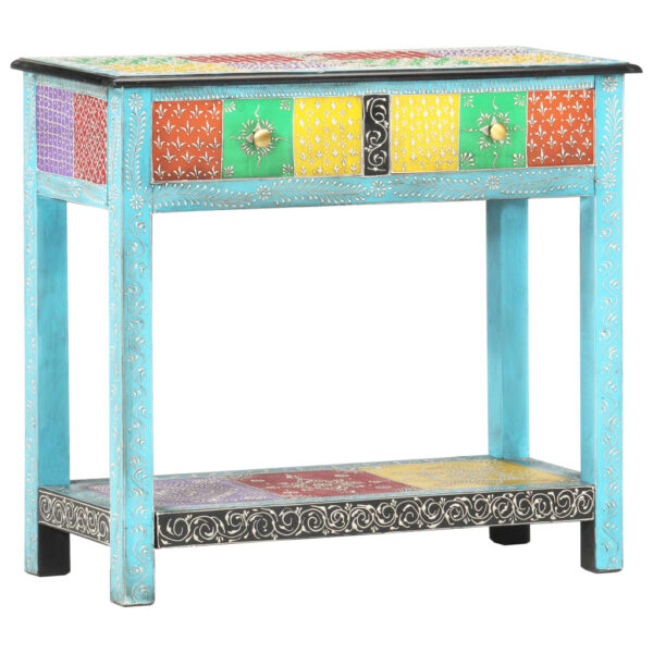 vidaXL Hand Painted Console Table 31.5"x13.8"x29.5" Solid Mango Wood - Image 11