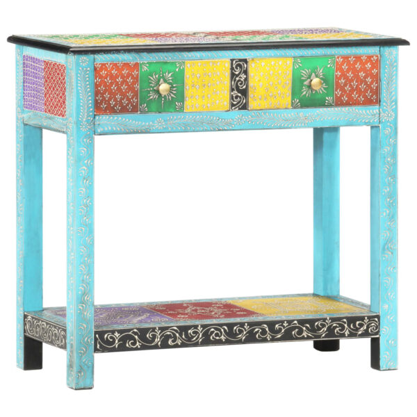 vidaXL Hand Painted Console Table 31.5"x13.8"x29.5" Solid Mango Wood - Image 12