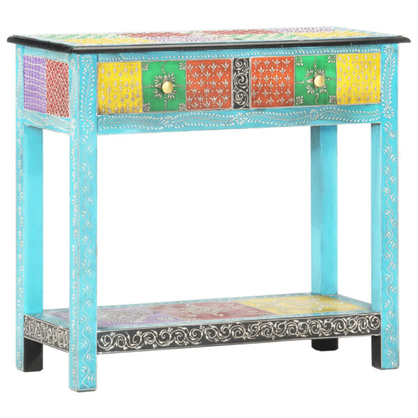 vidaXL Hand Painted Console Table 31.5"x13.8"x29.5" Solid Mango Wood - Image 10