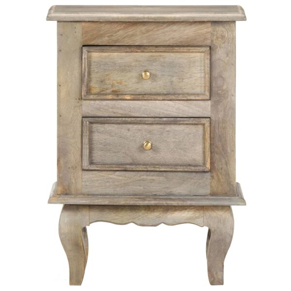 vidaXL Bedside Cabinet 15.7"x11.8"x21.7" Solid Mango Wood - Image 2