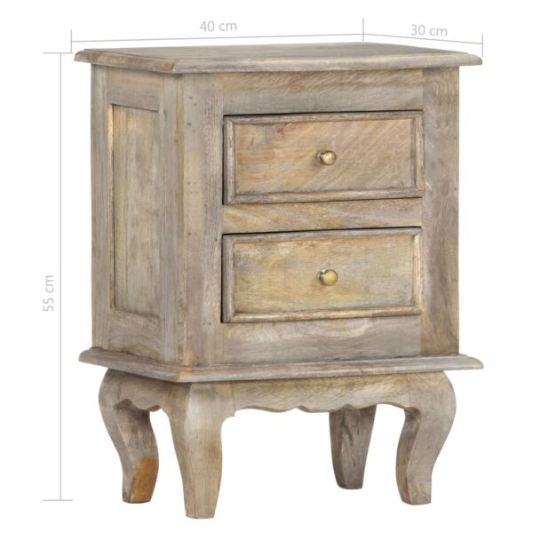 vidaXL Bedside Cabinet 15.7"x11.8"x21.7" Solid Mango Wood - Image 6