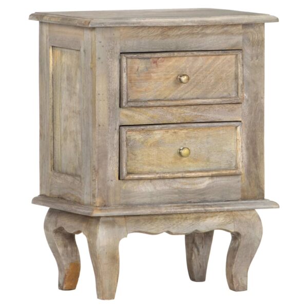 vidaXL Bedside Cabinet 15.7"x11.8"x21.7" Solid Mango Wood - Image 7