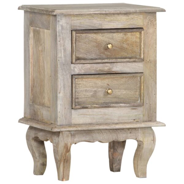 vidaXL Bedside Cabinet 15.7"x11.8"x21.7" Solid Mango Wood - Image 8