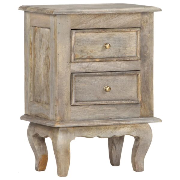 vidaXL Bedside Cabinet 15.7"x11.8"x21.7" Solid Mango Wood - Image 9