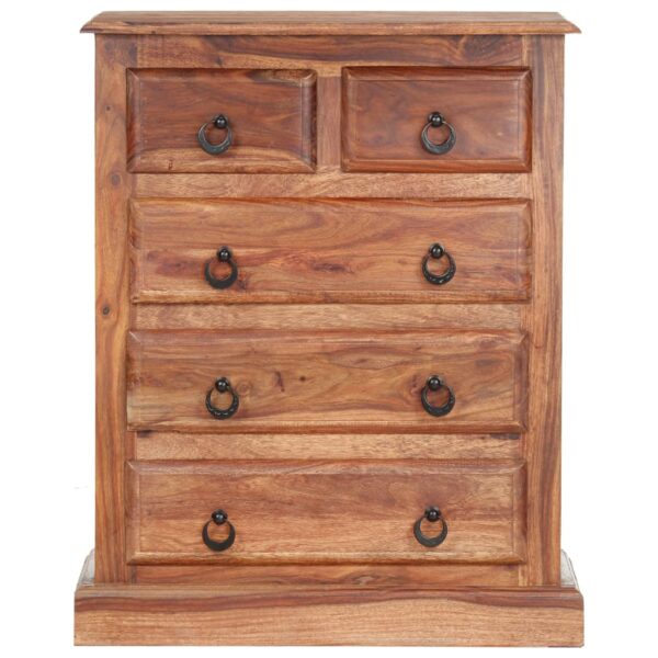 vidaXL Drawer Cabinet 23.6"x13.8"x29.5" Solid Sheesham Wood - Image 3