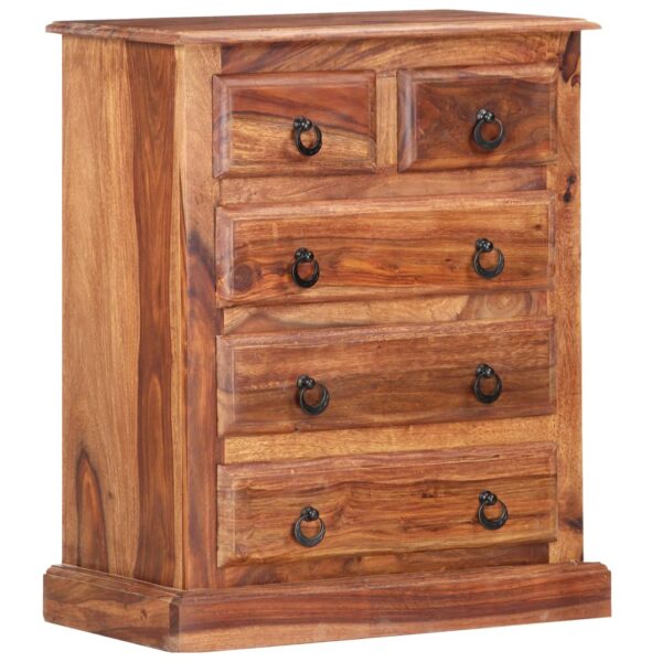 vidaXL Drawer Cabinet 23.6"x13.8"x29.5" Solid Sheesham Wood - Image 9