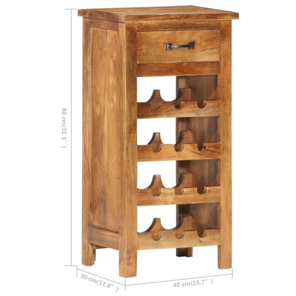 vidaXL Wine Cabinet 15.7"x11.8"x31.5" Solid Acacia Wood - Image 7