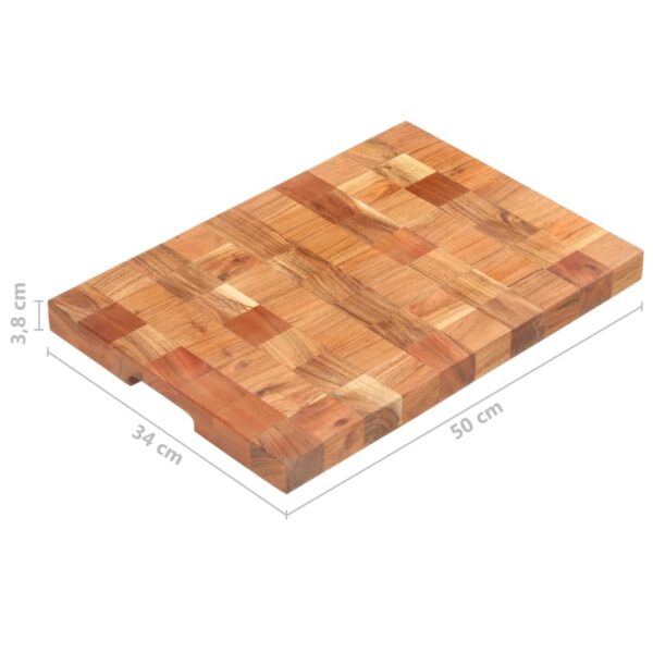 vidaXL Chopping Board 19.7"x13.4"x1.5" Solid Wood Acacia - Image 7