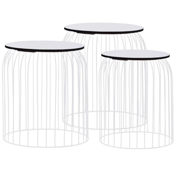 vidaXL Coffee Tables 3 pcs White - Image 2