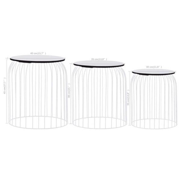 vidaXL Coffee Tables 3 pcs White - Image 11