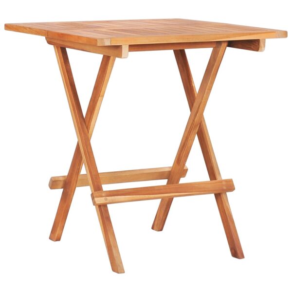 vidaXL Folding Bistro Table 23.6"x23.6"x25.6" Solid Teak Wood