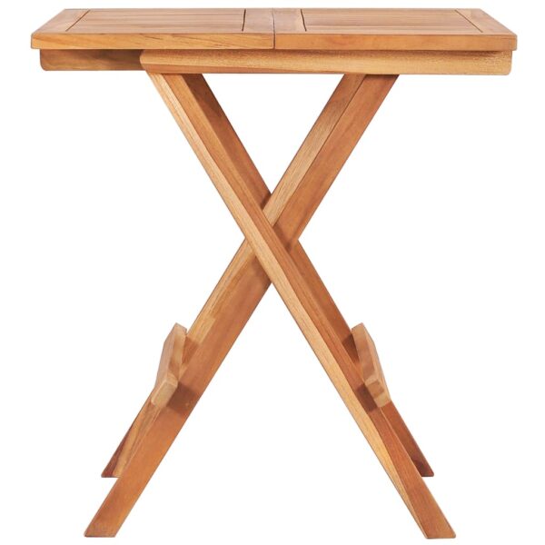 vidaXL Folding Bistro Table 23.6"x23.6"x25.6" Solid Teak Wood - Image 2