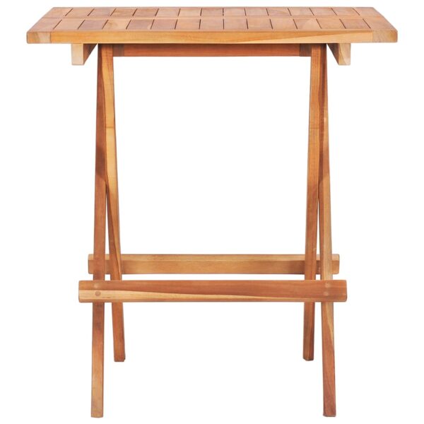 vidaXL Folding Bistro Table 23.6"x23.6"x25.6" Solid Teak Wood - Image 3