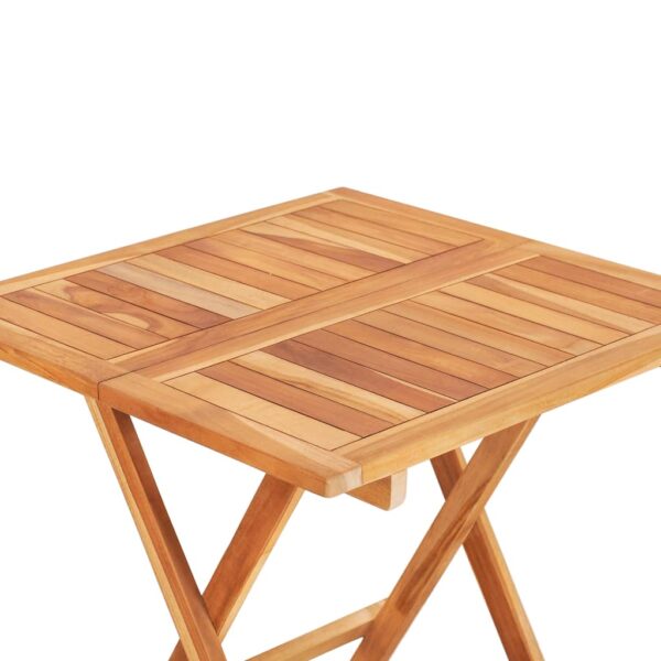 vidaXL Folding Bistro Table 23.6"x23.6"x25.6" Solid Teak Wood - Image 5