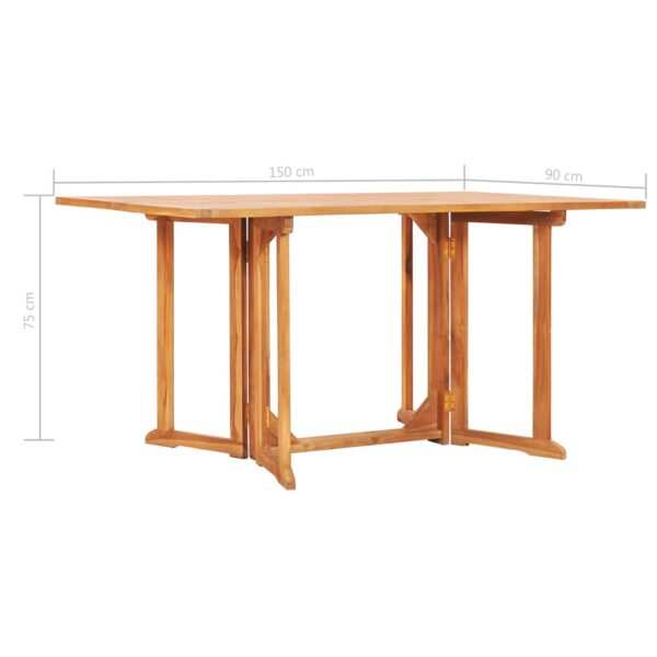 vidaXL Folding Butterfly Patio Table 59.1"x35.4"x29.5" Solid Teak Wood - Image 7