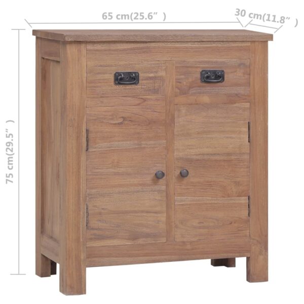 vidaXL Sideboard 25.6"x11.8"x29.5" Solid Teak Wood - Image 8