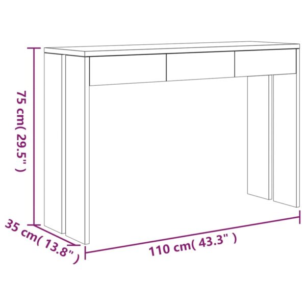 vidaXL Console Table 43.3"x13.8"x29.5" Solid Teak Wood - Image 8