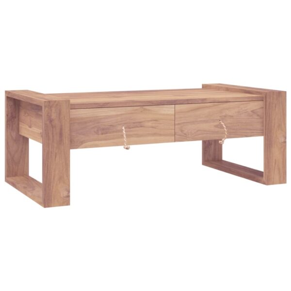 vidaXL Coffee Table 43.3"x23.6"x15.7" Solid Teak Wood - Image 2