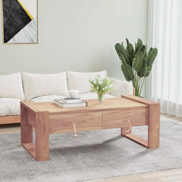 vidaXL Coffee Table 43.3"x23.6"x15.7" Solid Teak Wood