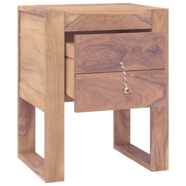 vidaXL Bedside Cabinet 15.7"x11.8"x19.7" Solid Teak Wood - Image 3