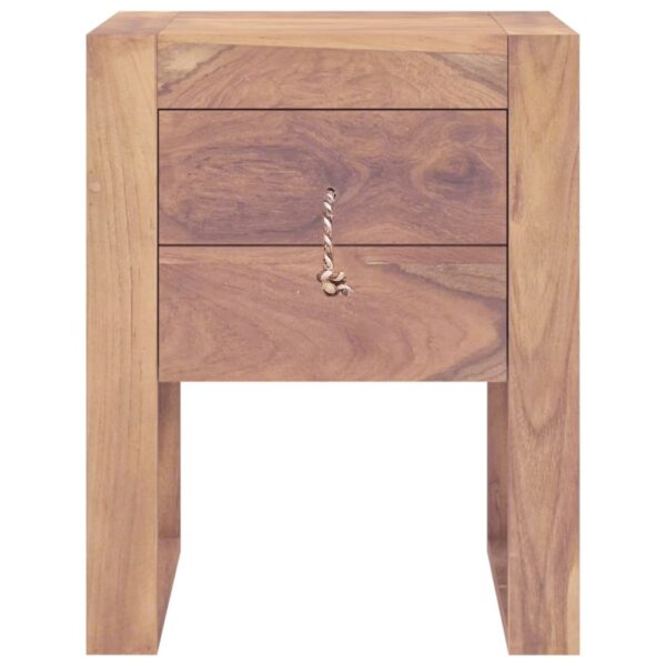 vidaXL Bedside Cabinet 15.7"x11.8"x19.7" Solid Teak Wood - Image 4