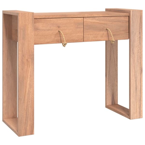 vidaXL Console Table 35.4"x13.8"x29.5" Solid Teak Wood - Image 2