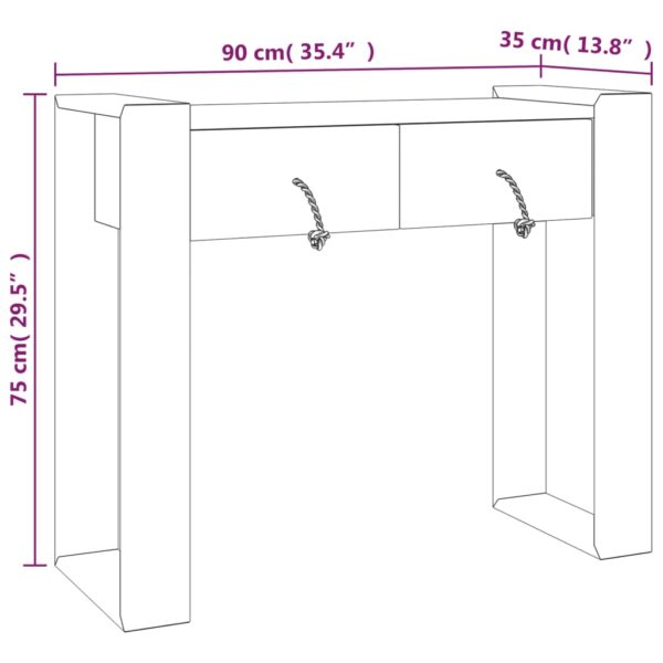 vidaXL Console Table 35.4"x13.8"x29.5" Solid Teak Wood - Image 9