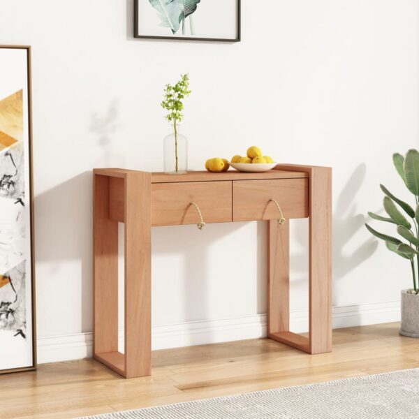 vidaXL Console Table 35.4"x13.8"x29.5" Solid Teak Wood