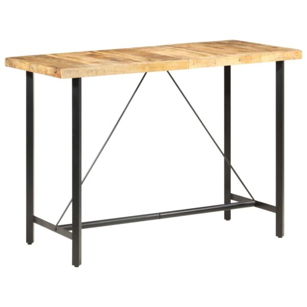 vidaXL Bar Table 59.1"x27.6"x42.1" Rough Mango Wood - Image 11