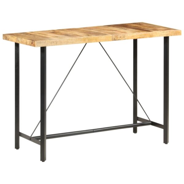 vidaXL Bar Table 59.1"x27.6"x42.1" Rough Mango Wood - Image 8