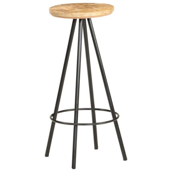 vidaXL Bar Stools 2 pcs Rough Mango Wood - Image 2