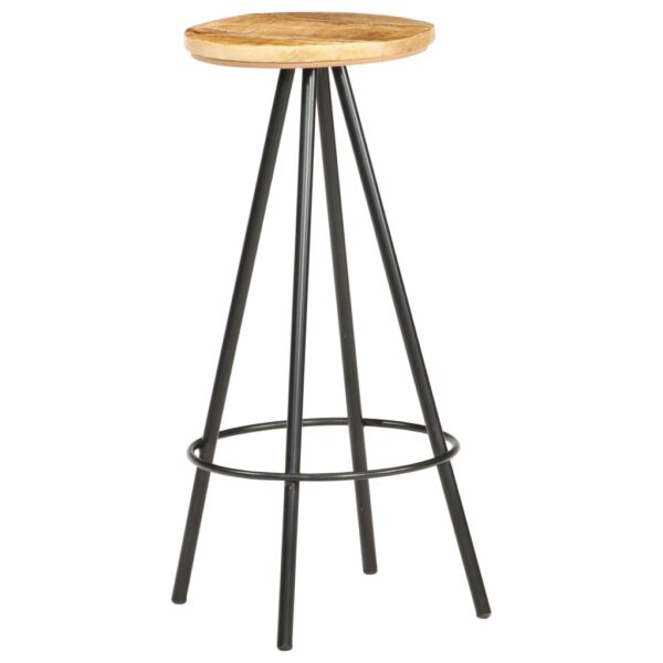 vidaXL Bar Stools 2 pcs Rough Mango Wood - Image 6