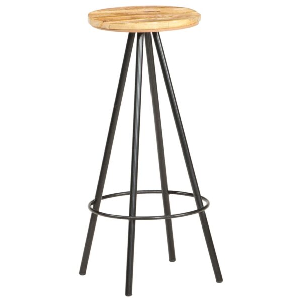 vidaXL Bar Stools 2 pcs Rough Mango Wood - Image 7