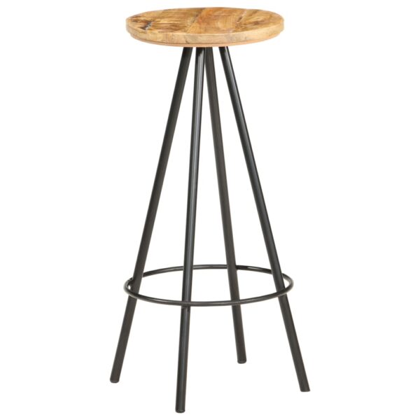 vidaXL Bar Stools 2 pcs Rough Mango Wood - Image 8