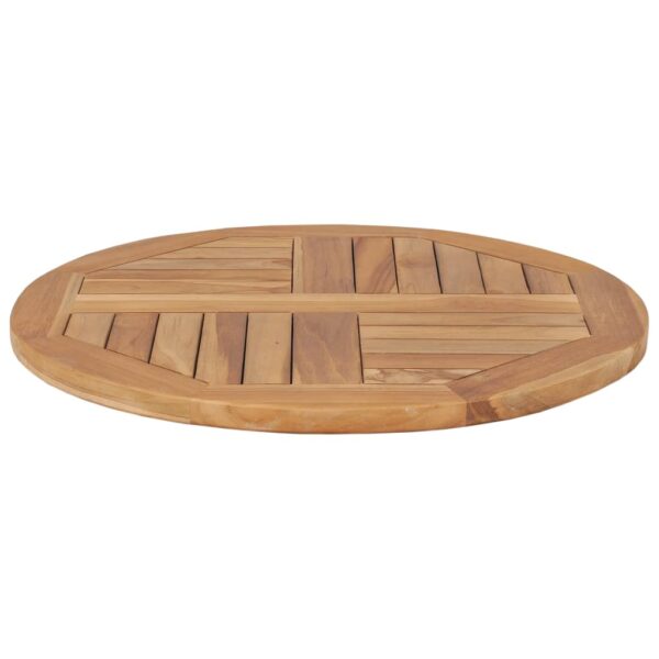 vidaXL Table Top Solid Teak Wood Round 1" 23.6" - Image 3