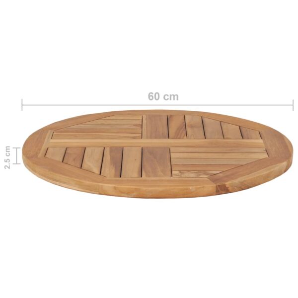 vidaXL Table Top Solid Teak Wood Round 1" 23.6" - Image 6